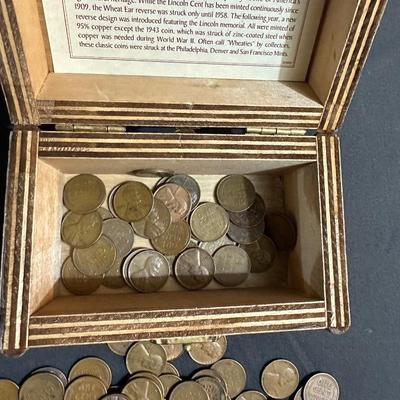 TINY CHEST FULL OF WHEAT PENNIES