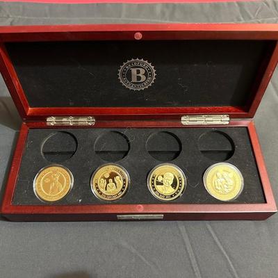 PEANUTS BRITISH VIRGIN ISLANDS $1 COIN WITH QUEEN ELIZABETH ON THE BACK SIDE, LOWES JIMMIE JOHNSON COIN AND 4 COLLECTORS COINS