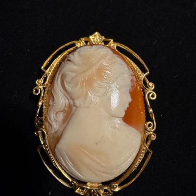 Vintage Cameo Brooch Pin
