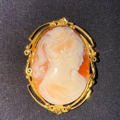 Vintage Cameo Brooch Pin