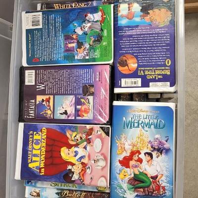 2 totes of VHS tapes