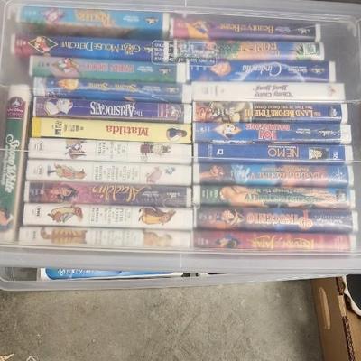2 totes of VHS tapes