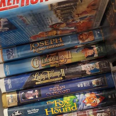 2 totes of VHS tapes