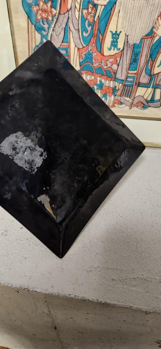 Sale Photo Thumbnail #341: Two great pieces. That enamel cherry blossom plate is gorgeous. Notice the cracked glass....