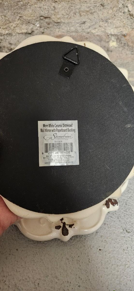 Sale Photo Thumbnail #372: A couple little mirrors, a quart bottle, 2 handleless tea cups and more