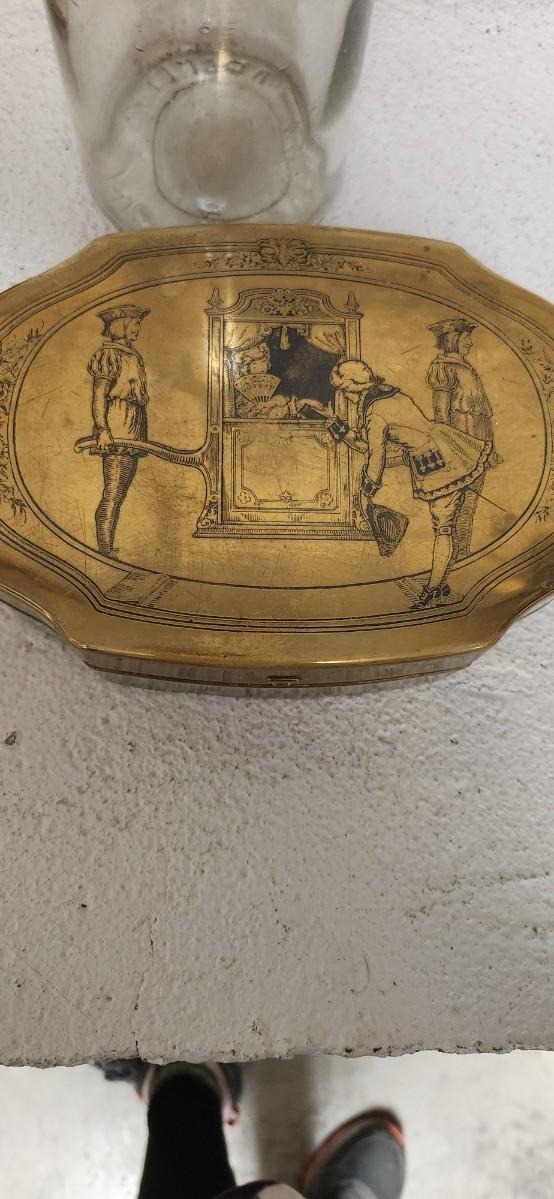 Sale Photo Thumbnail #362: A couple little mirrors, a quart bottle, 2 handleless tea cups and more