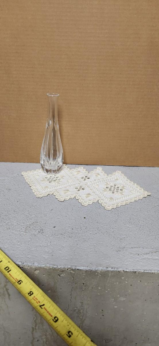 Sale Photo Thumbnail #373: Sweet Atlantis bud vase and a great piece of hardanger