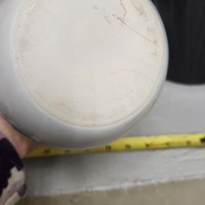 Lamp, huge black glass vase lot