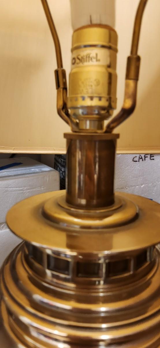 Sale Photo Thumbnail #456: BIG antique brass Stieffel lamp