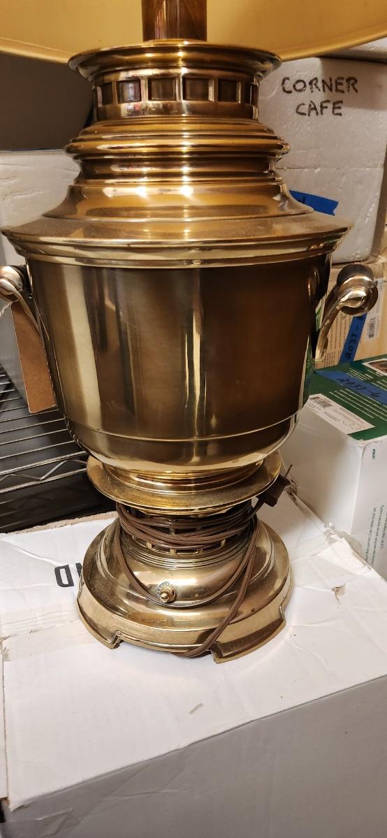 Sale Photo Thumbnail #457: BIG antique brass Stieffel lamp