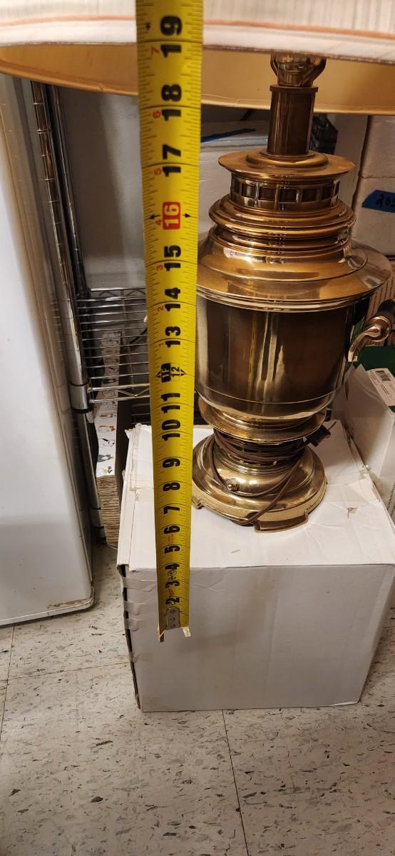 Sale Photo Thumbnail #455: BIG antique brass Stieffel lamp