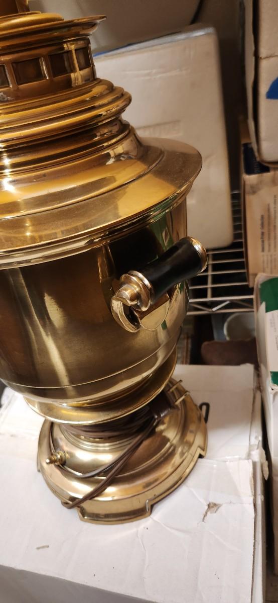 Sale Photo Thumbnail #458: BIG antique brass Stieffel lamp