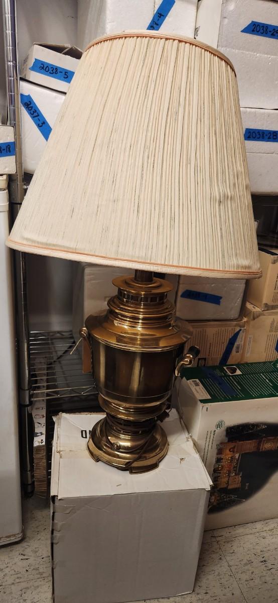 Sale Photo Thumbnail #453: BIG antique brass Stieffel lamp