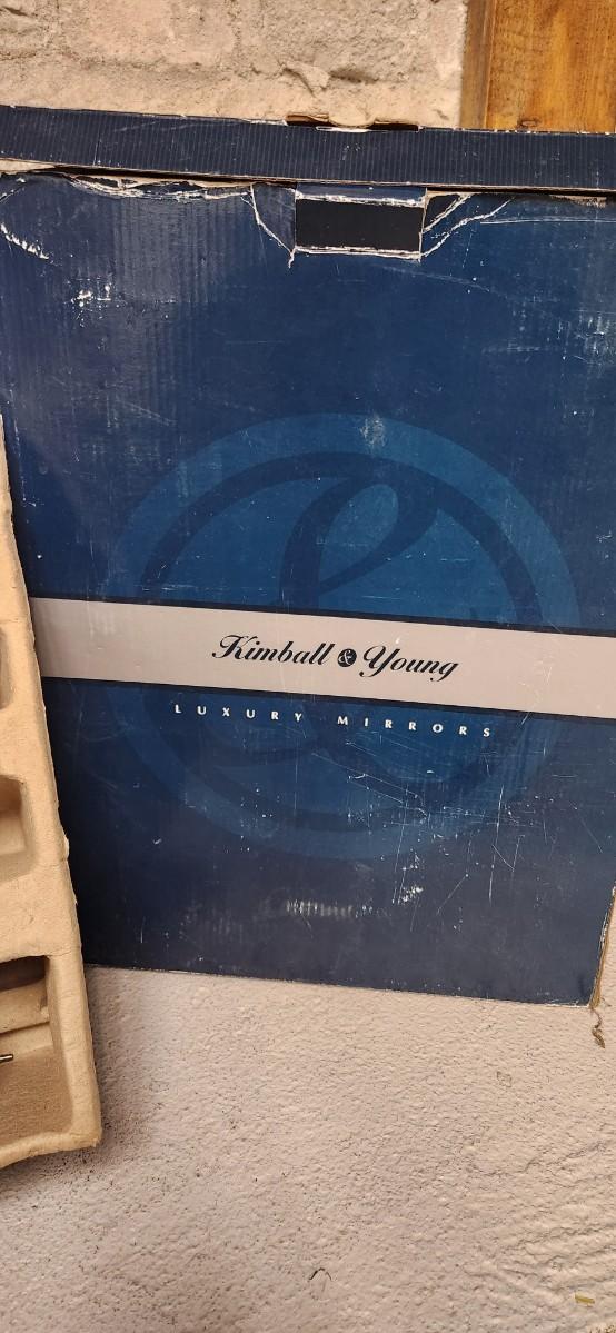 Sale Photo Thumbnail #488: 2 luxury lighted mirrors. Looks like one install was attempted but the other is brand new in the box with instructions etc. hardware appears to be there for both