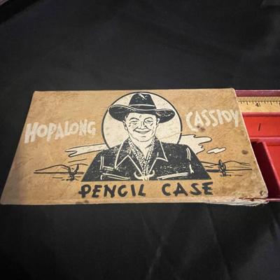 HOPALONG CASSIDY PENCIL CASE AND VINYL BAG