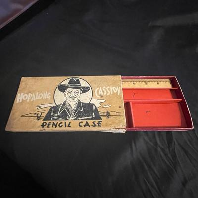 HOPALONG CASSIDY PENCIL CASE AND VINYL BAG