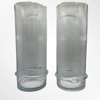 Pair of Large Glass Cylinder Vases