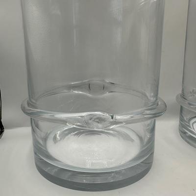 Pair of Large Glass Cylinder Vases