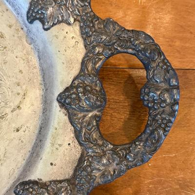 Pair Silverplate Serving Trays – Grape & Leaf Detail