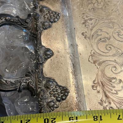 Pair Silverplate Serving Trays – Grape & Leaf Detail