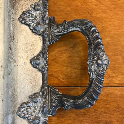 Pair Silverplate Serving Trays – Grape & Leaf Detail