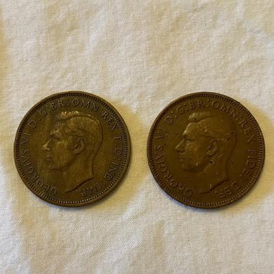 1947 AND 1952 BRITISH HALF PENNIES