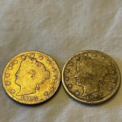 1903 AND 1907 LIBERTY HEAD NICKELS