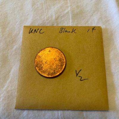 2 UNC BLANK PENNIES