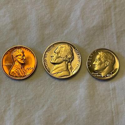 UNC PENNY, NICKEL AND DIME