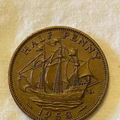 1958 AND 1921 BRITISH HALF PENNIES