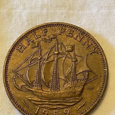 1943 AND 1959 BRITISH HALF PENNIES