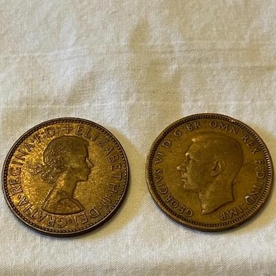 1943 AND 1959 BRITISH HALF PENNIES