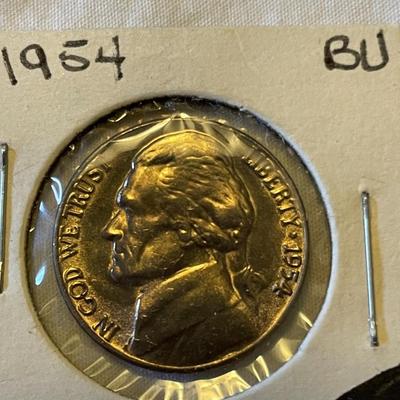 1950-D AND 1954 UNC NICKELS