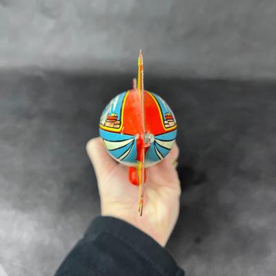 Vintage Tin Litho | Sky Rangers Blimp Light House & Plane | Unique Art