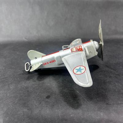 Vintage Tin Litho | Sky Rangers Blimp Light House & Plane | Unique Art