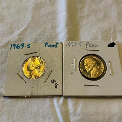 1969-S AND 1978-S PROOF NICKELS
