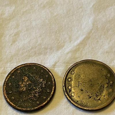 2 EARLY LARGE CENTS