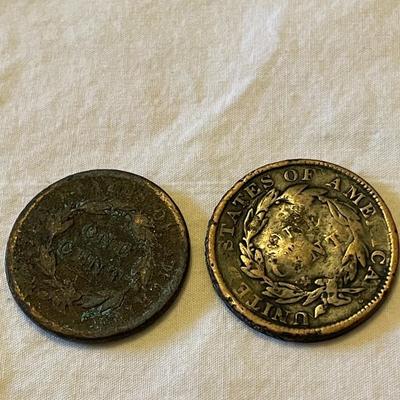 2 EARLY LARGE CENTS
