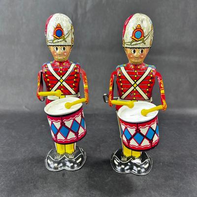 Vintage Tin Litho | George the Drummer Boy Pair | Marx