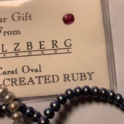 Lot of 4 Pearl Bracelets & Helzberg Ruby
