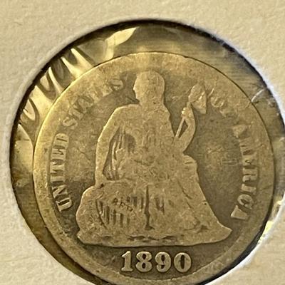 1890 SEATED LIBERTY DIME