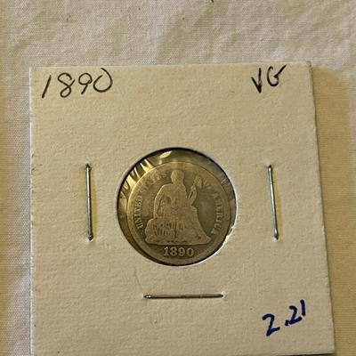 1890 SEATED LIBERTY DIME