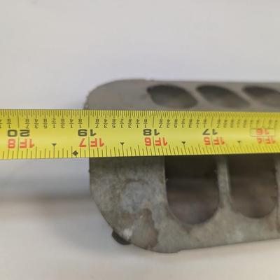 Vintage 16-Hole Primitive Country Galvanized Tin Chicken Rooster Feeder