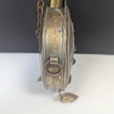 Vintage Indian Brass & Copper Powder Flask