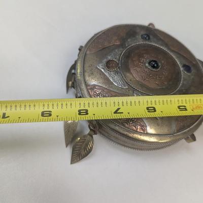 Vintage Indian Brass & Copper Powder Flask