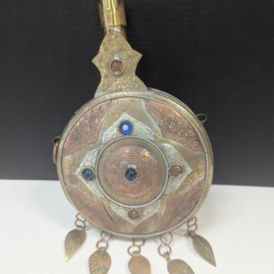 Vintage Indian Brass & Copper Powder Flask