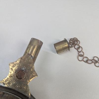 Vintage Indian Brass & Copper Powder Flask