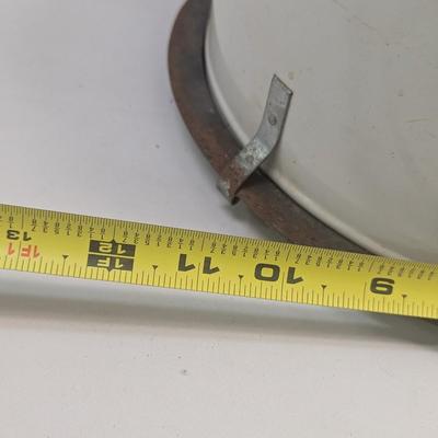 Vintage Cake Carrier Flowers Blue Tulip Yellow Rose Metal Cake Keeper