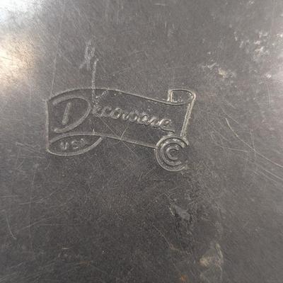 Vintage Cake Carrier Flowers Blue Tulip Yellow Rose Metal Cake Keeper