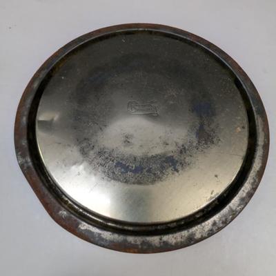 Vintage Cake Carrier Flowers Blue Tulip Yellow Rose Metal Cake Keeper